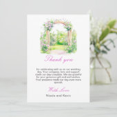 Carte De Remerciements Arc Mariage floral de printemps (Debout devant)
