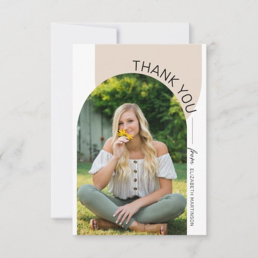 Carte De Remerciements Arc minimal moderne 2 - Diplôme photo (Devant)