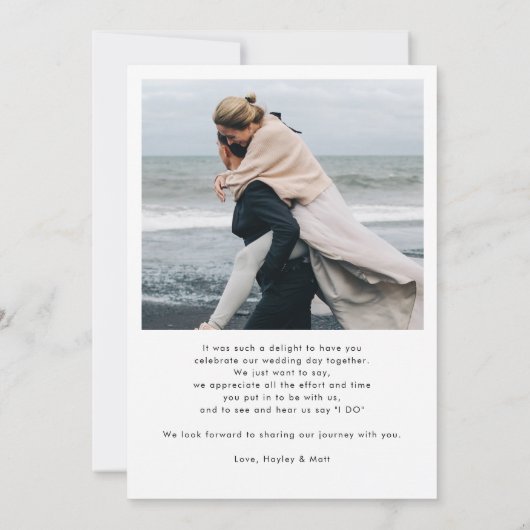 Carte De Remerciements Arc moderne 2 Photos Mariage élégant (Dos)