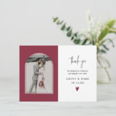 Carte De Remerciements Arc moderne Bourgogne photo Mariage (Debout devant)