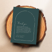 Carte De Remerciements Arc moderne en épinette Limed Photo Mariage élégan