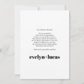 Carte De Remerciements Arc noir, blanc et typographie mariage photo (Dos)