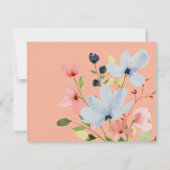 Carte De Remerciements Arc simple Mariage floral noir et rose (Dos)