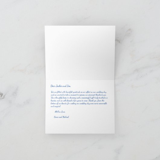 Carte De Remerciements Arch Mariage Boho Rose (Intérieur)