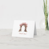 Carte De Remerciements Arch Mariage Boho Rose (Devant)