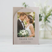 Carte De Remerciements Arch Neutral Luxe Wedding  (Debout devant)