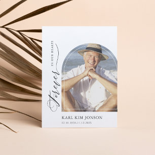 Carte De Remerciements Arch Photo Calligraphie Script Sympathy Funéraille