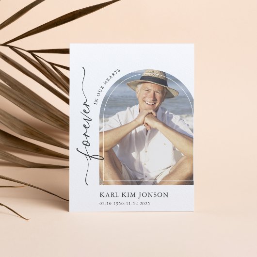 Carte De Remerciements Arch Photo Calligraphie Script Sympathy Funéraille