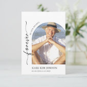 Carte De Remerciements Arch Photo Calligraphie Script Sympathy Funéraille (Debout devant)