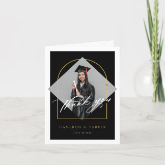 Carte De Remerciements Arch Tassels Minimaliste Frame Photo Graduation