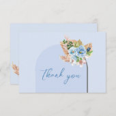 Carte De Remerciements Arche Bohème Herbe de Pampas Fleurie Oh Garçon Bab (Devant / Derrière)