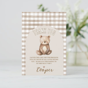 Carte De Remerciements Arche Brown moderne Notre Petit Ours Anniversaire