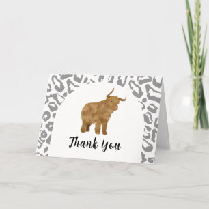 Carte De Remerciements Arche de Boho Noir Saint Vache Baby shower occiden