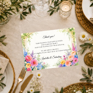 Carte De Remerciements Arche de jardin fantaisiste florale mariage