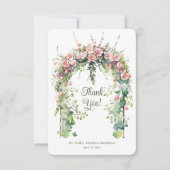 Carte De Remerciements Arche de mariage rose Boho Rose printemps (Devant)