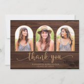 Carte De Remerciements Arche en or en bois rustique 3 - Diplôme photo (Devant)