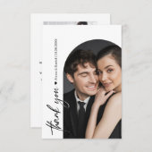 Carte De Remerciements Arche minimaliste Mariage noir blanc (Devant / Derrière)
