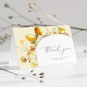 Carte De Remerciements Arche moderne citron douche de mariée