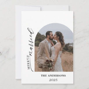 Carte De Remerciements Arche Photo Moderne Joyeux Mariage Noël