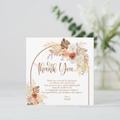 Carte De Remerciements Arche rustique d'automne boho avec herbe de la pam (Debout devant)