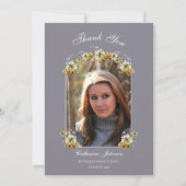 Carte De Remerciements Arched Periwinkle Floral Graduation (Devant)