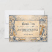 Carte De Remerciements Architect Graduation Blueprint Design (Devant)