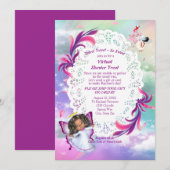 Carte De Remerciements Arcs-en-ciel, Nuages fluides, Baby shower papillon (Devant / Derrière)