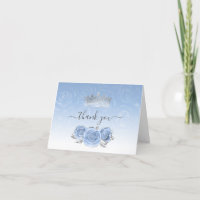 Argent et Légère Roses Bleu Bébé Aquarelle Pliée