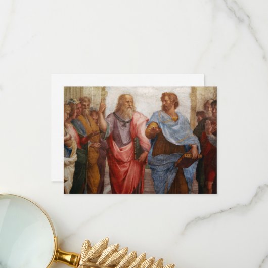Carte De Remerciements Aristote et Platon par Raphael (Devant/Arrière en situation)