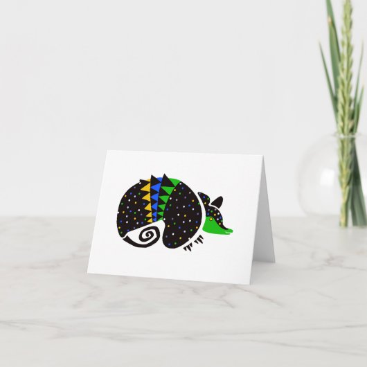 Carte De Remerciements ARMADILLO à main - Conservation - Faune - (Devant)