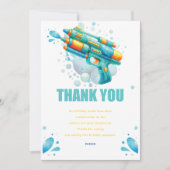 Carte De Remerciements Arme à eau Custom Boy Anniversaire (Devant)