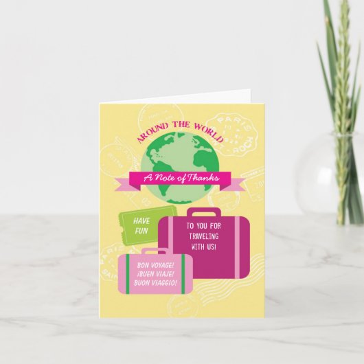 Carte De Remerciements Around the World Thank You Card (Devant)