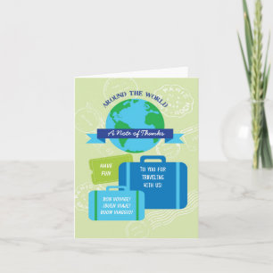 Carte De Remerciements Around the World Thank You Card