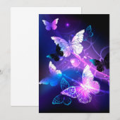 Carte De Remerciements Arrière - plan avec papillons de nuit (Devant / Derrière)