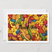 Carte De Remerciements Arrière - plan d'art pasta (Devant)