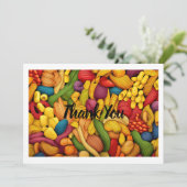 Carte De Remerciements Arrière - plan d'art pasta (Debout devant)