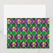 Carte De Remerciements Arrière - plan de bijoux Mardi Gras (Devant / Derrière)