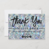 Carte De Remerciements Arrière - plan en pierre optique holographique (Devant)
