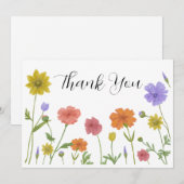 Carte De Remerciements Arrière - plan Floral d'été (Devant / Derrière)