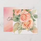 Carte De Remerciements Arrière - plan Rose floral Peach Fuzz (Devant / Derrière)