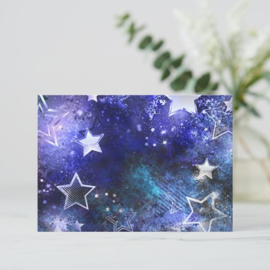 Carte De Remerciements Arrière - plan spatial avec étoiles (Debout devant)