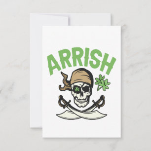 Carte De Remerciements Arrish Irlandais Pirate drôle Saint Patrick's Day 