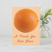 Carte De Remerciements Arrondi Orange Fruit frais Photo (Debout devant)