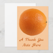Carte De Remerciements Arrondi Orange Fruit frais Photo (Devant / Derrière)