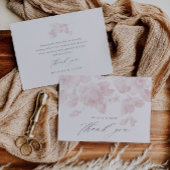 Carte De Remerciements Arrosement de mariage élégant floral script rose