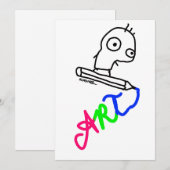 CARTE DE REMERCIEMENTS ART (Devant / Derrière)