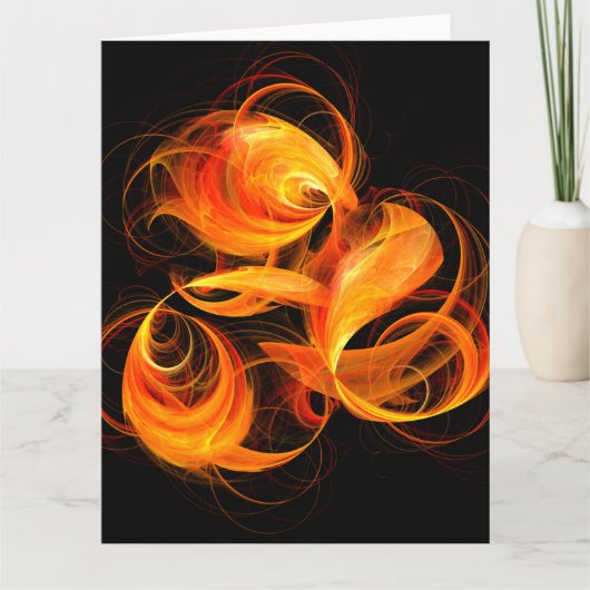 Carte De Remerciements Art Abstrait Fireball (Devant)