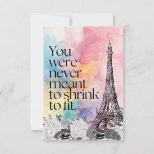 Carte De Remerciements Art de citation de tour Eiffel de Paris à l'aquare