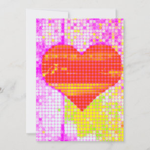 Carte De Remerciements Art de coeur abstrait coloré funky fun amour