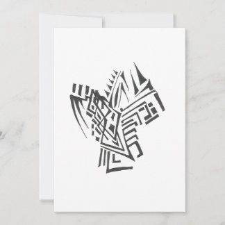 Carte De Remerciements Art de tatouage tribal abstrait noir et blanc